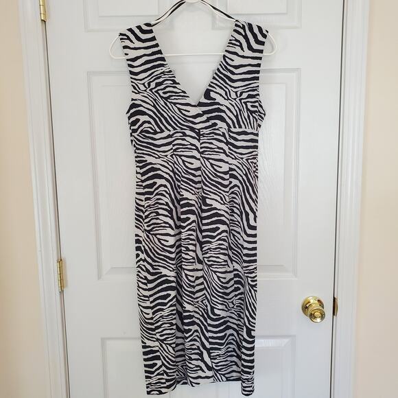 Snap Zebra Midi Sheath Dress Size 11 - Picture 3 of 9